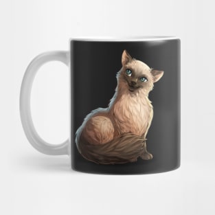 Malaysian or Siamese Longhair Cat Pet Portrait Mug